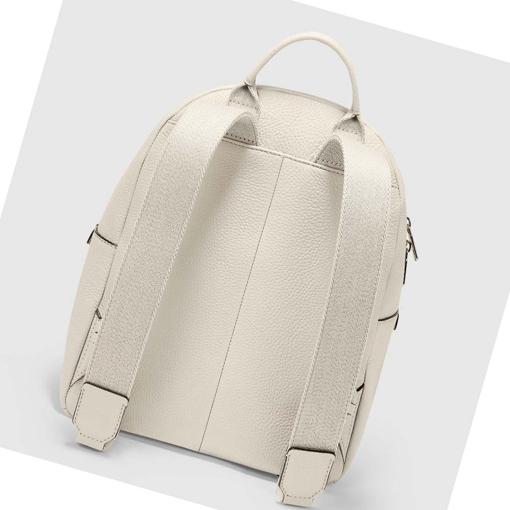 Men's Ecco Textureblock Small Backpacks Beige | SG 686EBC